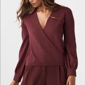 VETTA NWT The Convertible Wrap Sweater Wine XL